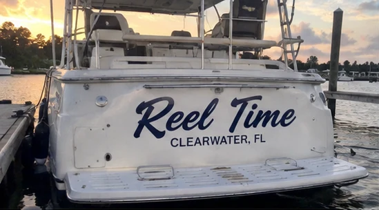 Boat lettering: Reel Time