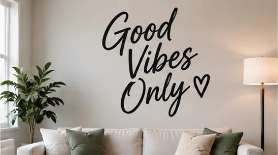 Good Vibes Only wall lettering